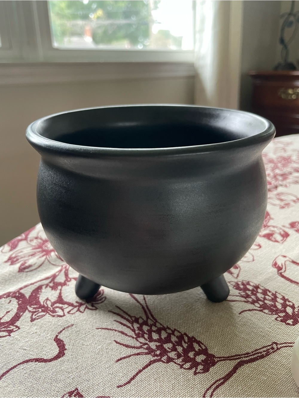 Threshold Matte Black Stoneware Cauldron Candy Snack Serving Bowl